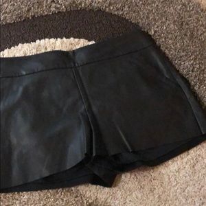 Faux leather shorts